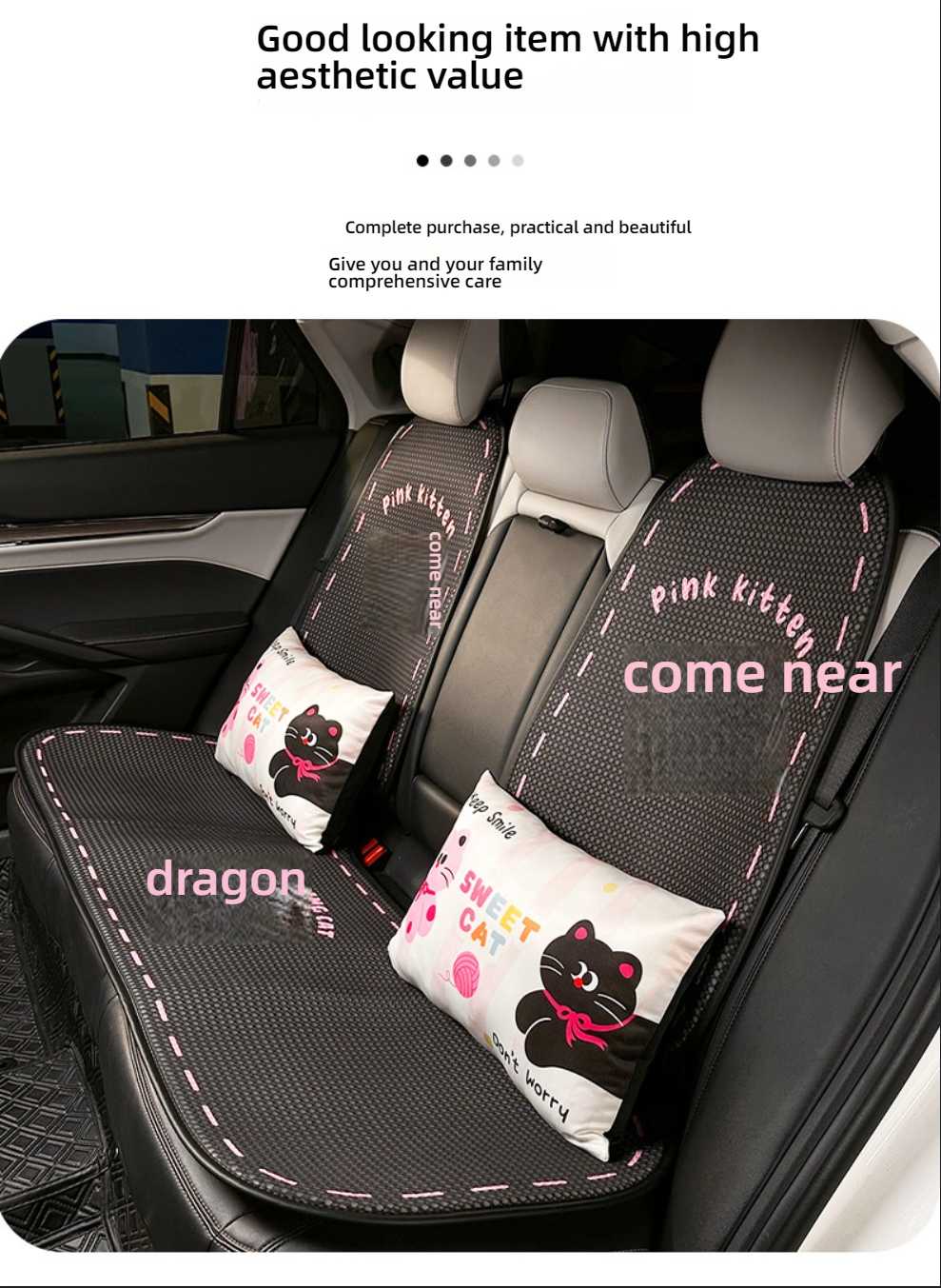 Cute Cartoon Cat Car Seat Cushion - Breathable & Non-Slip | Wholesale & Custom Logo - Image 7