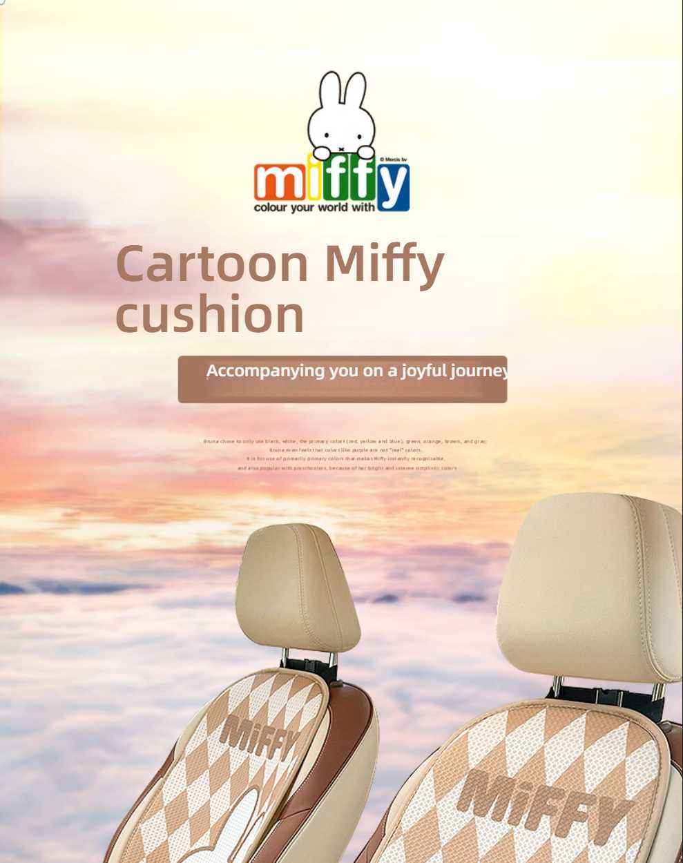 Cute Miffy Car Seat Cushion - Breathable & Comfortable | Wholesale & Custom - Image 4