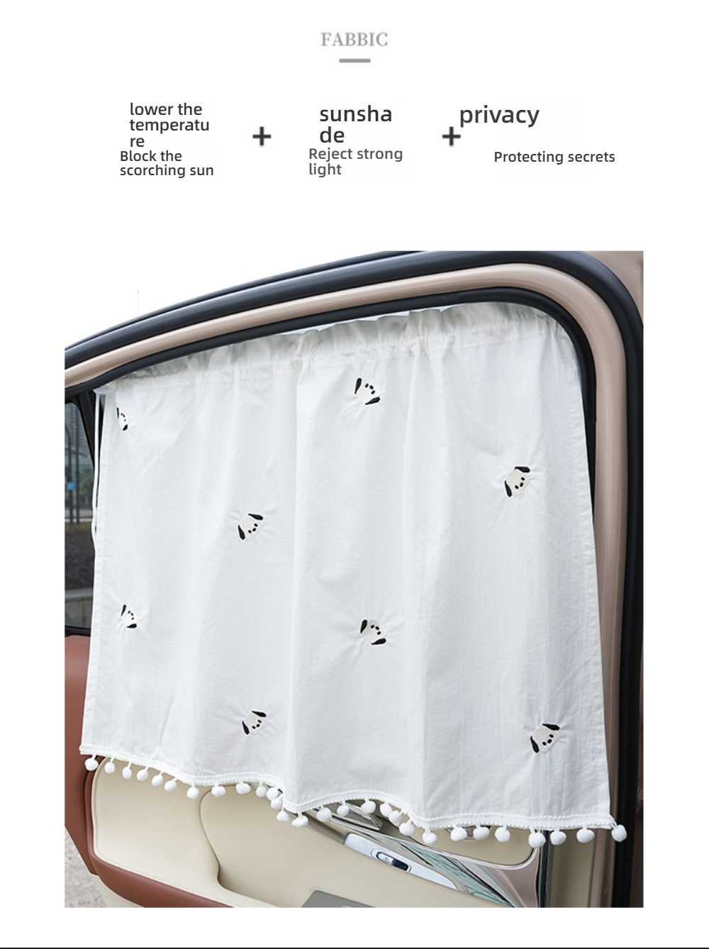 Cute Cartoon Car Sunshade - Summer Cool & Soft | Wholesale & Custom - Image 2
