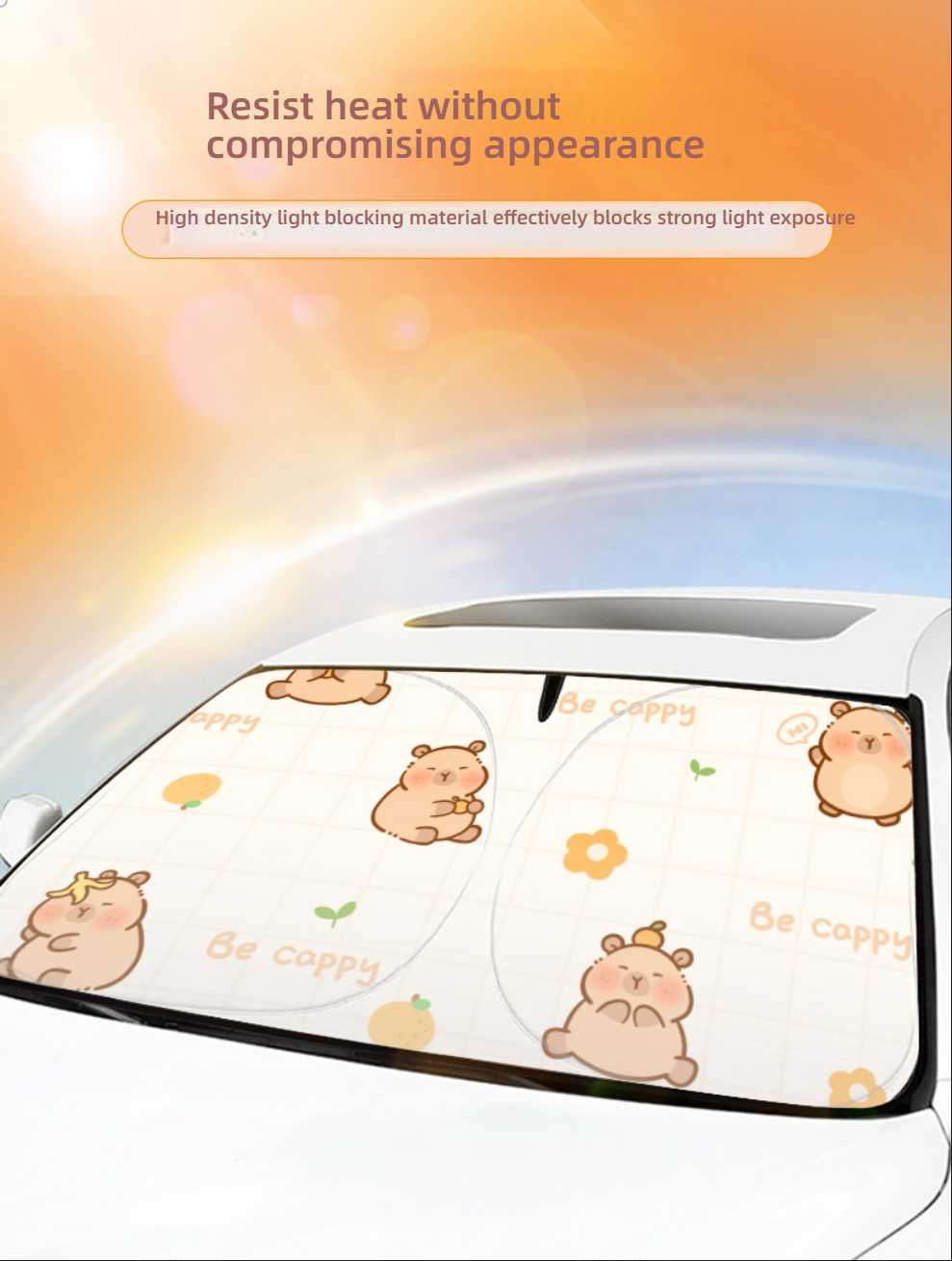Cartoon Capybara Car Sunshade - UV Protection | Wholesale & Custom - Image 4
