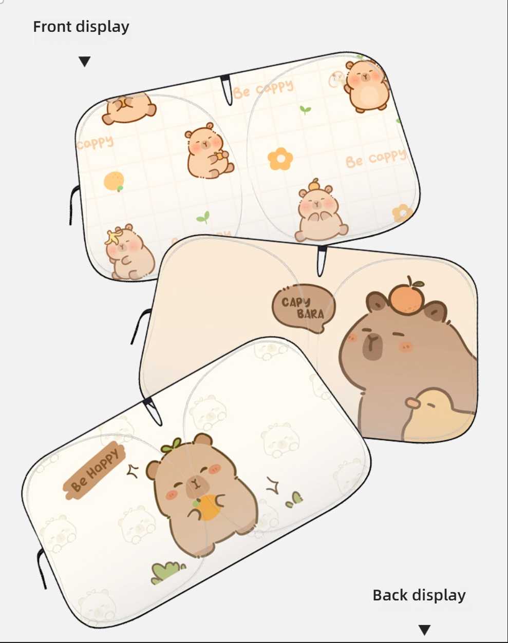 Cartoon Capybara Car Sunshade - UV Protection | Wholesale & Custom - Image 13