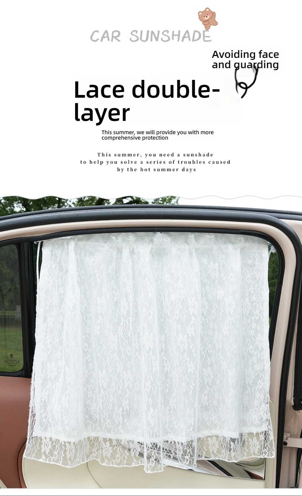 Lace Car Sunshade - Baby UV Protection | Wholesale & Custom Logo - Image 1