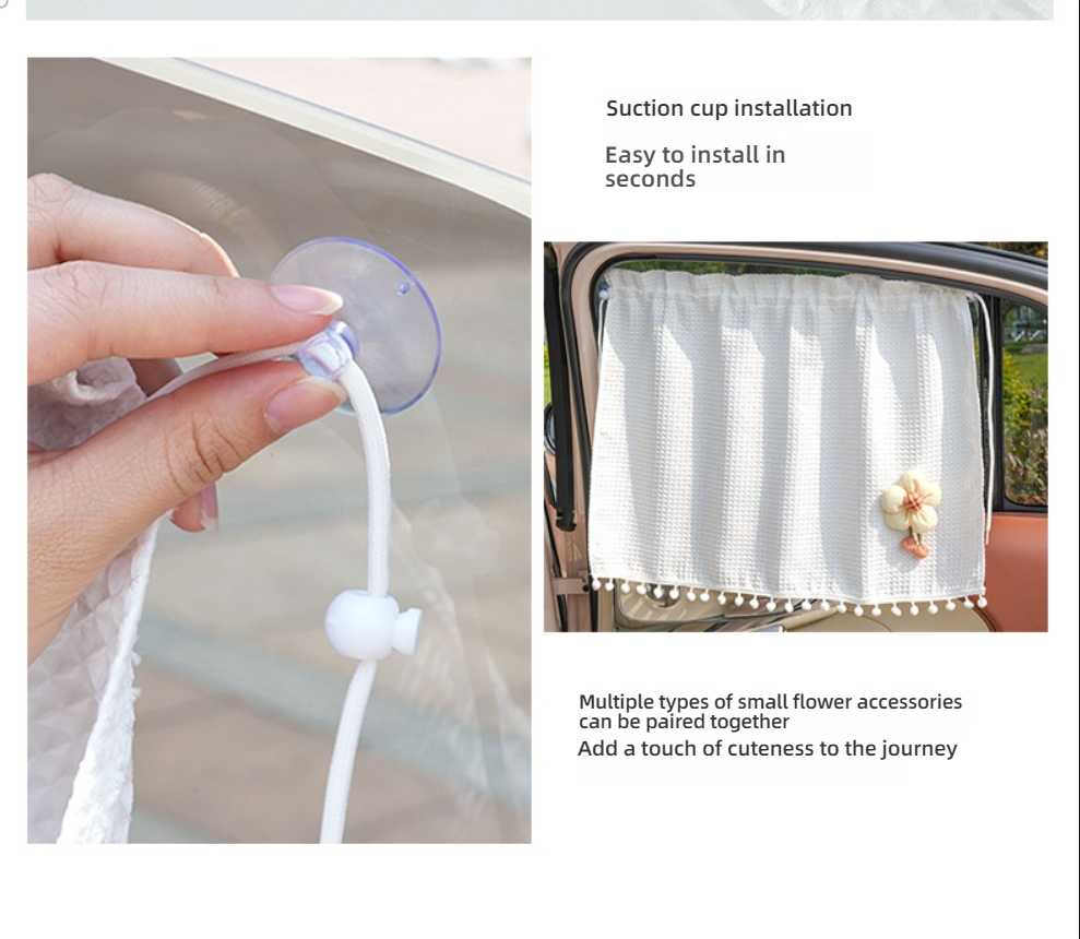 Cute Flower Car Sun Shade - Soft & Breathable | Wholesale & Custom Logo - Image 7