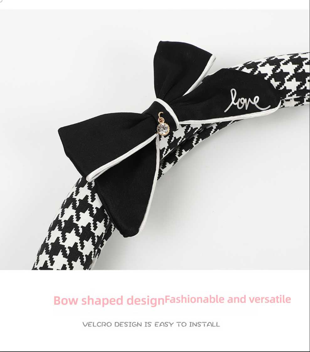Car Steering Wheel Cover - Houndstooth & Bow | Wholesale & Custom Logo - Image 9