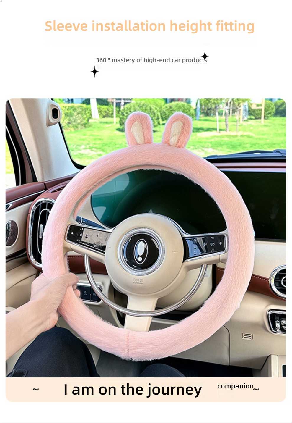 Rabbit Ears Steering Wheel Cover - Soft & Warm | Wholesale & Custom - Image 2