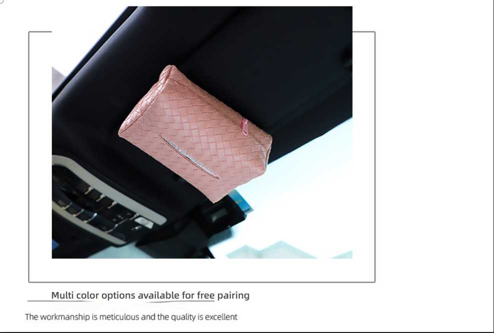 Multifunctional Car Tissue Box - Woven Leather | Wholesale & Custom - Image 5