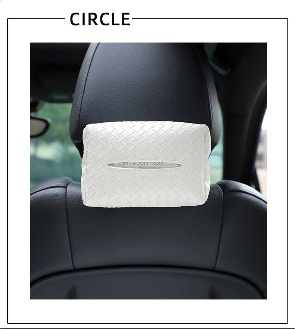 Multifunctional Car Tissue Box - Woven Leather | Wholesale & Custom - Image 12