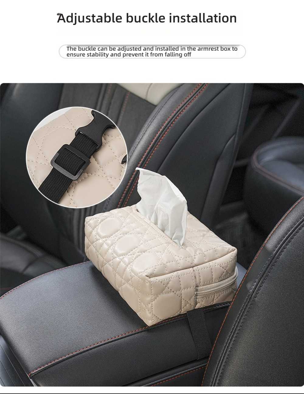 Leather Car Tissue Box - Premium Leather & Multi-Function | Wholesale & Custom Logo - Image 4