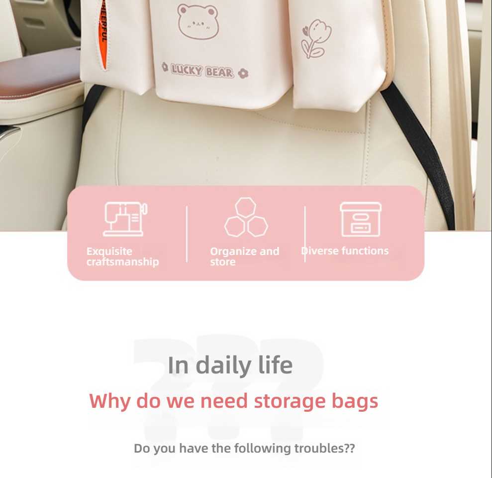 Car Backseat Organizer - Durable Cartoon Leather | Wholesale & Custom - Image 2