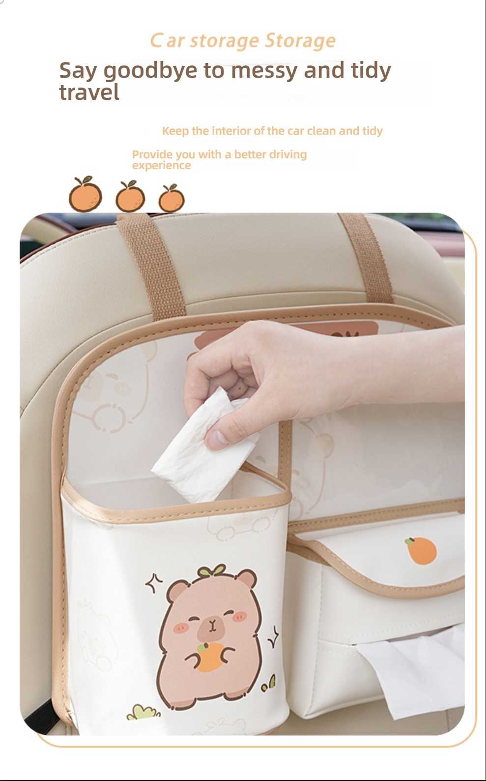 Car Seat Back Organizer - Multi-Functional Leather | Wholesale & Custom Logo - Image 3