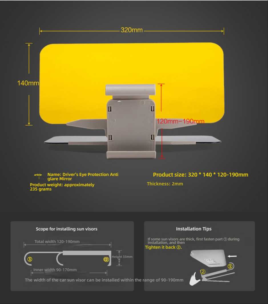 Day and Night Anti-Glare Visor - Comfort & Visibility | Wholesale & Custom - Image 19