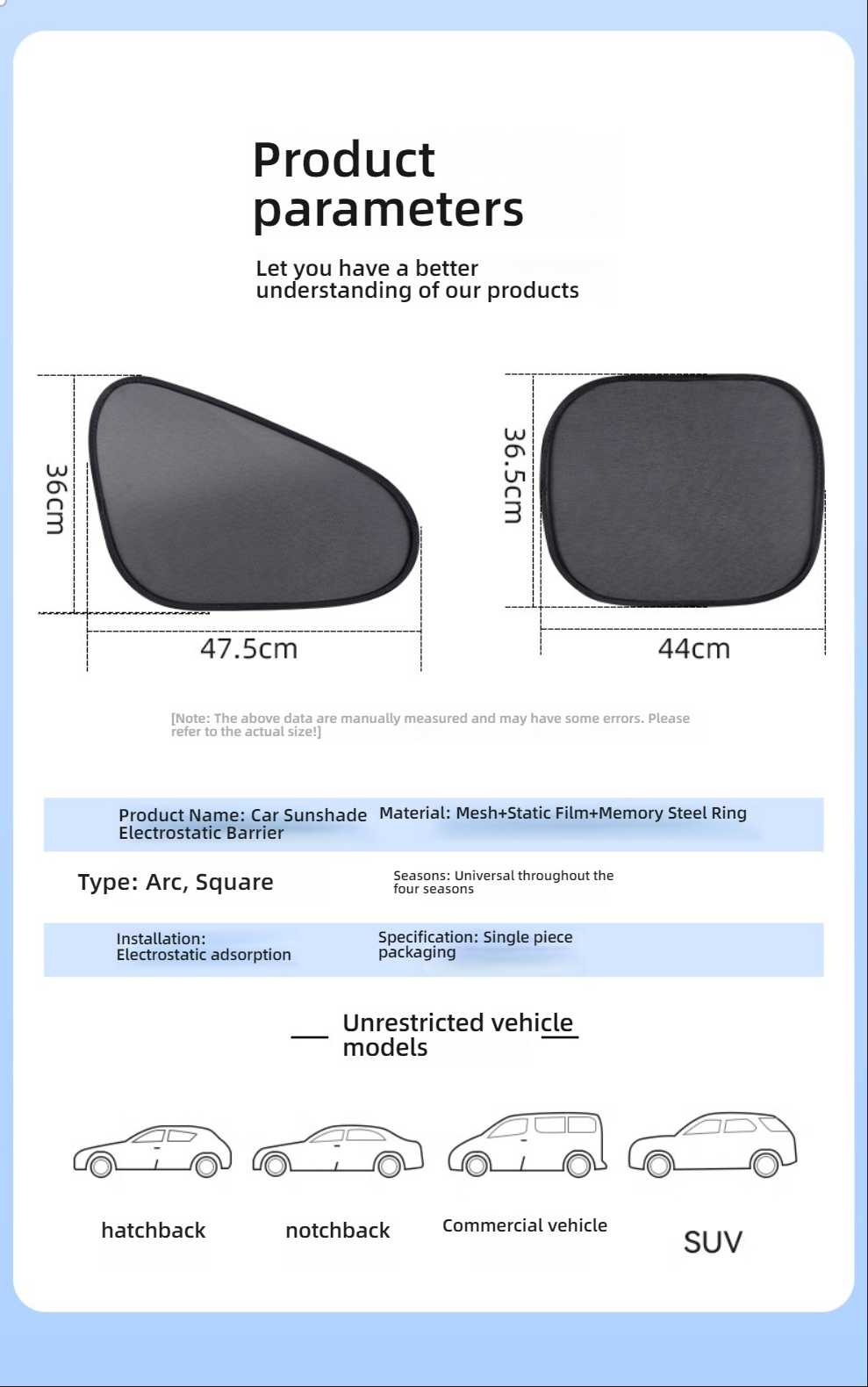 Car Side Window Sunshade - Static Cling & Mesh | Wholesale & Custom - Image 9