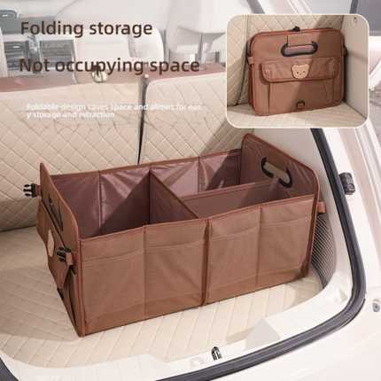 Oxford cloth car trunk storage box: large, foldable design for efficient space-saving storage in your vehicles trunk.