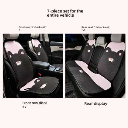 Cute Cat Car Seat Cushion - Ice Silk & Breathable | Wholesale & Custom Logo - Image 12