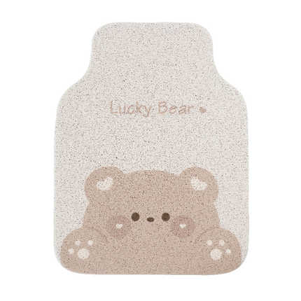 Chubby bear car floor mat featuring a cute cartoon bear design with lucky bear text, perfect for adding charm and grip to you...