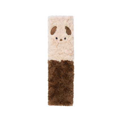 Plush cartoon seat belt pads featuring a cute animal face design with soft, anti-friction material for comfortable shoulder p...