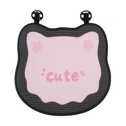 Cute cat-shaped seat cushion with honeycomb ice silk design, perfect for all-season comfort.