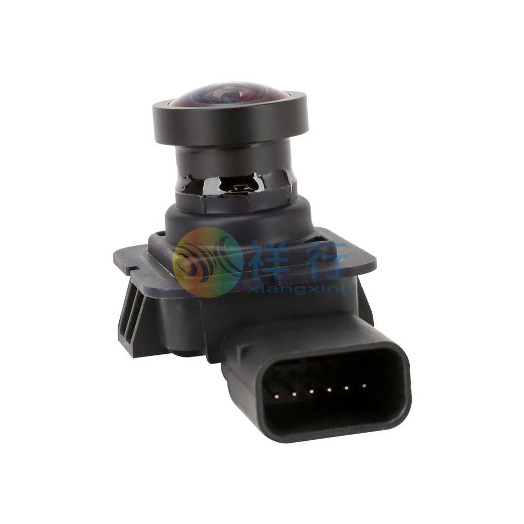 Black gr2t19g490ab rearview camera for ford taurus 2015–2018, featuring a wide-angle lens and secure connector.