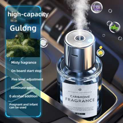 Premium car air freshener spray featuring gulong misty fragrance, high-capacity design, five-level adjustment, and odor elimi...