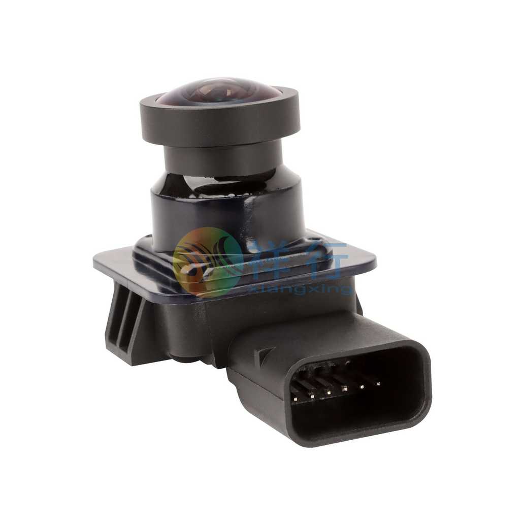 Black eb5z19g490a ford explorer reversing camera with a wide-angle lens and connector for vehicle installation.