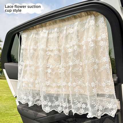 Lace Car Sun Shade - Double Layer & Suction | Wholesale & Custom Logo - Image 11