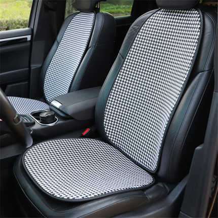 Black and white houndstooth all-season car seat cushion with cotton material and non-slip design, enhancing comfort in any se...