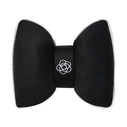 Honeycomb Tea Flower Car Seat Pad - Non-Slip & Comfortable | Wholesale & Custom Logo - Ice silk butterfly-shaped waistband with camellia black trim