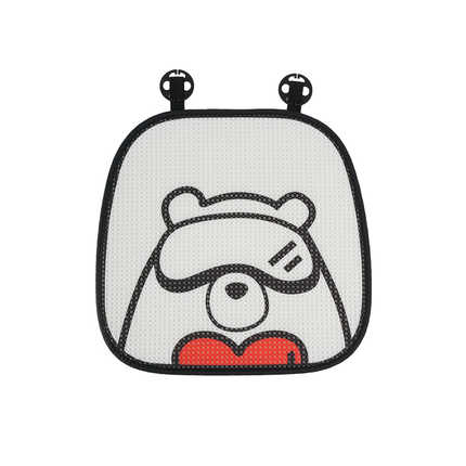 Cute Cartoon Bear Car Seat Cushion - Soft & Breathable | Wholesale & Custom Logo - Honeycomb Bear Seven Seat Cushions, White Front Row