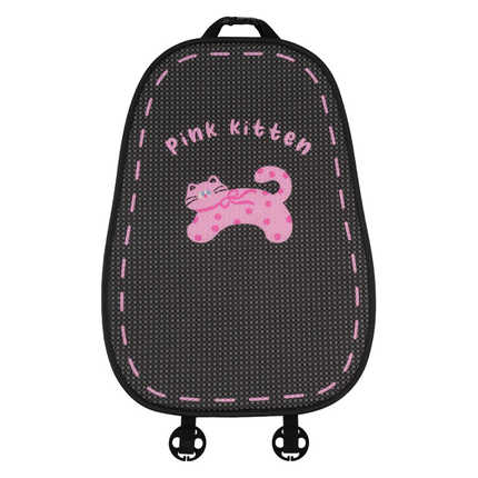 Cute Cartoon Cat Car Seat Cushion - Breathable & Non-Slip | Wholesale & Custom Logo - Honeycomb polka dot cat cushion with black backrest