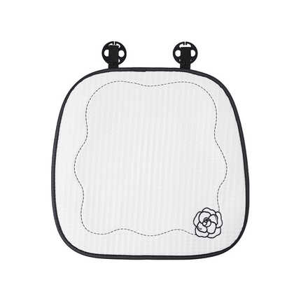 Summer Car Seat Cushion - Ice Silk & Breathable | Wholesale & Custom - Ice silk checkered camellia seat cushion, white front row