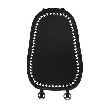 Houndstooth Car Seat Cushion - Soft & Warm | Wholesale & Custom Logo - Plush black seat cushions with white houndstooth trim in the front row