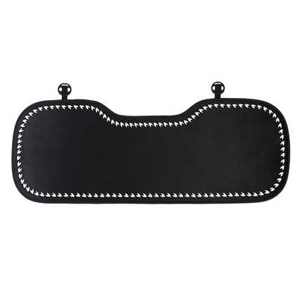 Houndstooth Car Seat Cushion - Soft & Warm | Wholesale & Custom Logo - Plush black seat cushions with white houndstooth trim in the rear row