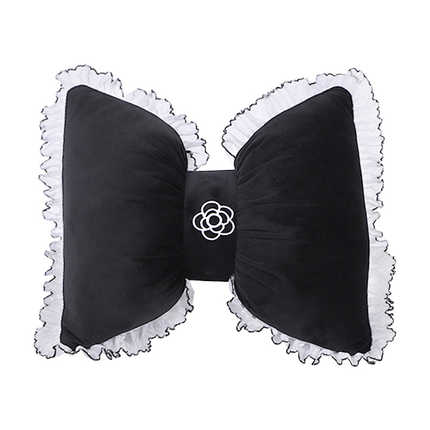 Winter Faux Fur Car Seat Cushion - Soft & Warm | Wholesale & Custom - Plush camellia lumbar support with lace trim