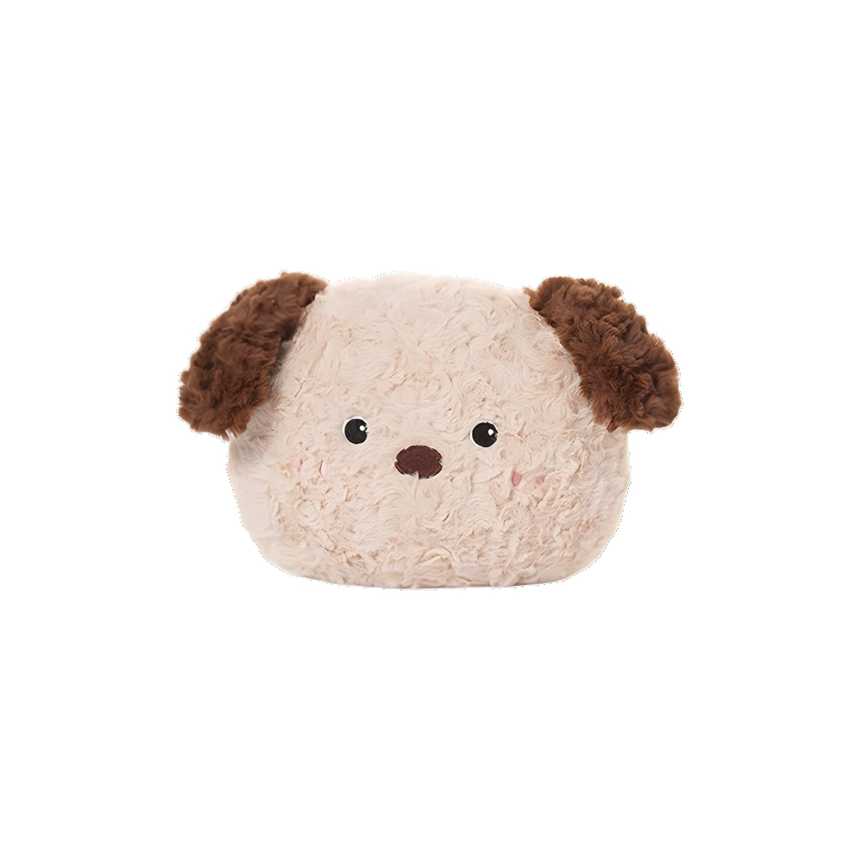 Cute Cartoon Dog Car Seat Cushion - Soft & Warm | Wholesale & Custom Logo - Khaki Puppy Headrest