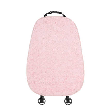 Winter Car Headrest - Soft Rabbit Fur & Rose | Wholesale & Custom Logo - Pink Rabbit Fur Brushed Rose Flower Seat Cushion with Backrest