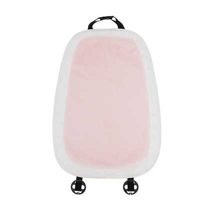 Floral Car Neck Pillow - Soft & Comfortable | Wholesale & Custom Logo - Rabbit fur white-edged pink seat cushion and backrest