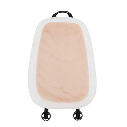 Cartoon Car Neck Pillow - Soft & Comfortable | Wholesale & Custom - Rabbit fur white trim milk tea color seat cushion and backrest