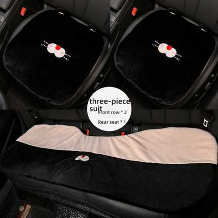 Cute Cat Car Neck Pillow - Soft & Comfortable | Wholesale & Custom - European mink embroidered cat cushion three-piece set