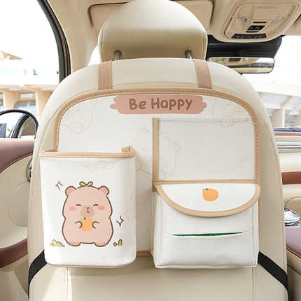 Car Seat Back Organizer - Multi-Functional Leather | Wholesale & Custom Logo - Long Grass Pig Storage Bag Type A