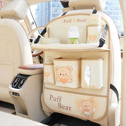 Car Backseat Organizer - Multi-Functional & Cartoon | Wholesale & Custom - Puff Bear Storage Bag, Style Z