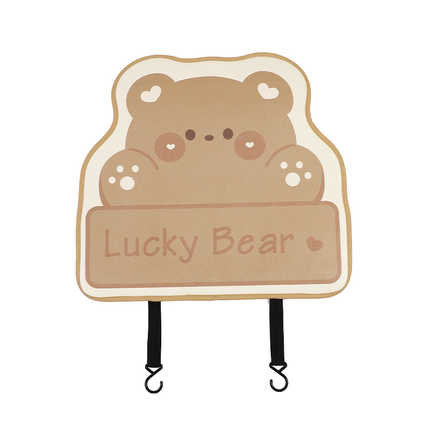 Cartoon Car Kick Mat - Leather Print | Wholesale & Custom Logo - Fat Bear 3D Anti-Kick Mat