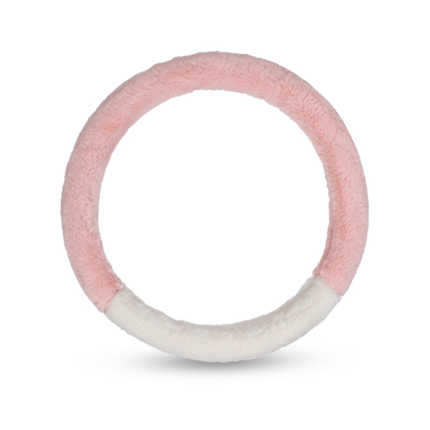 Winter Car Steering Wheel Cover - Soft & Warm | Wholesale & Custom - Pink rabbit fur two-section steering wheel cover