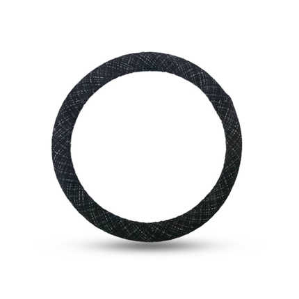 Cotton Linen Steering Wheel Cover - Soft & Breathable | Wholesale & Custom - Chanel-style black steering wheel cover