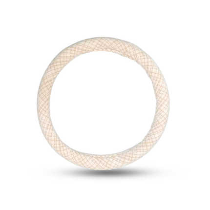 Cotton Linen Steering Wheel Cover - Soft & Breathable | Wholesale & Custom - Chanel-style milk tea-colored steering wheel cover