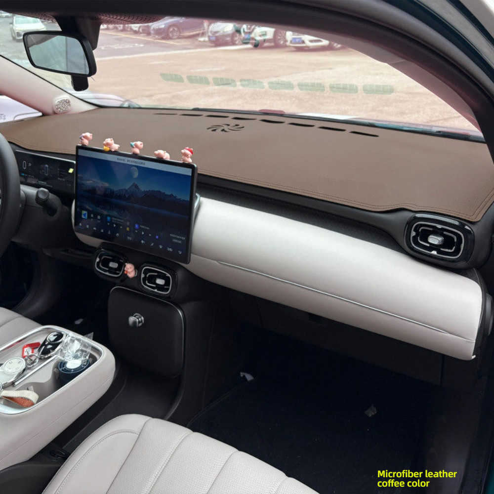 GAC AION UT Dashboard Shade - Sun Protection | Wholesale & Custom - Microfiber leather [coffee color] no embroidered label