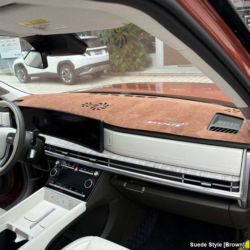 2025 Hyundai Santa Fe Dash Cover - Sun Protection | Wholesale & Custom - No HUD (Head-Up Display) Suede Color [Brown]