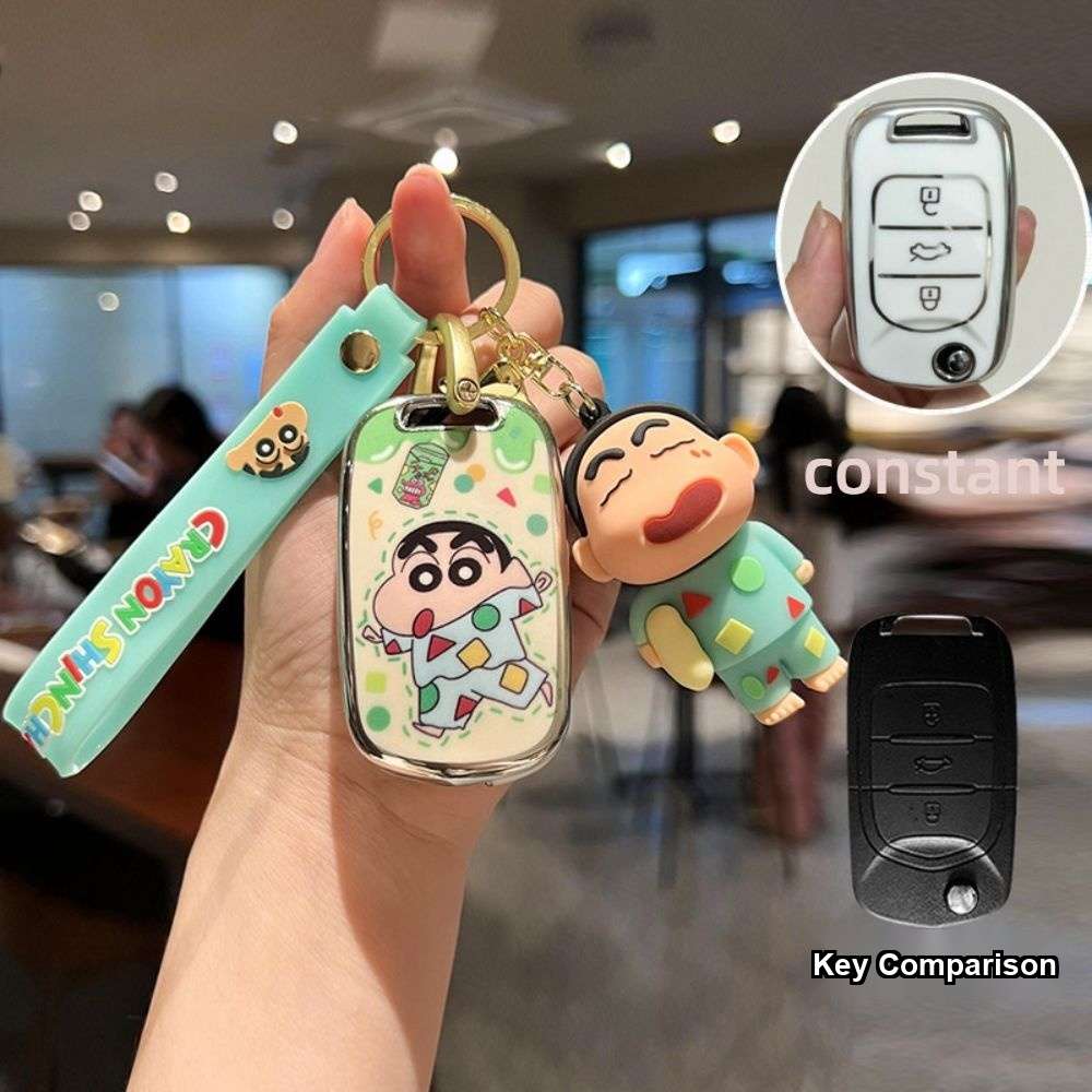 Mini EV Key Cover - Stylish & Durable | Wholesale & Custom Logo - Style A: Crayon Shin-chan Pajama Hanging Ornament