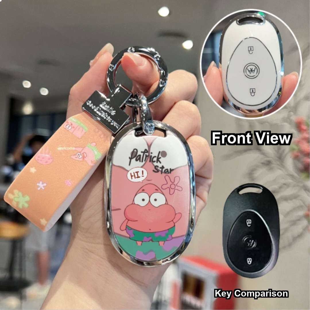 Dedicated Amma Keychain - Unique Design | Wholesale & Custom Logo - Style C [Patrick Star] Matching Rope