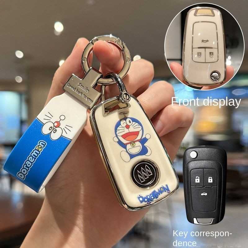 Buick Excelle Key Cover - Stylish & Durable | Wholesale & Custom Logo - B2 Style [Doraemon] Blue Doraemon Rope