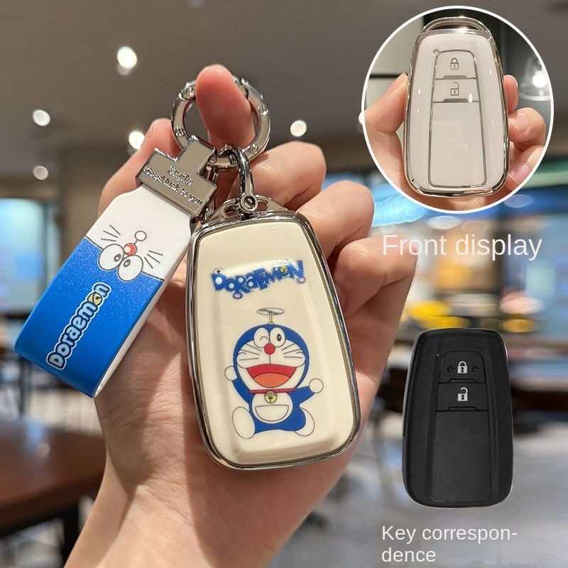 Toyota Rav4 Key Cover - Durable & Stylish | Wholesale & Custom Logo - Style F [Doraemon] Blue Doraemon Rope